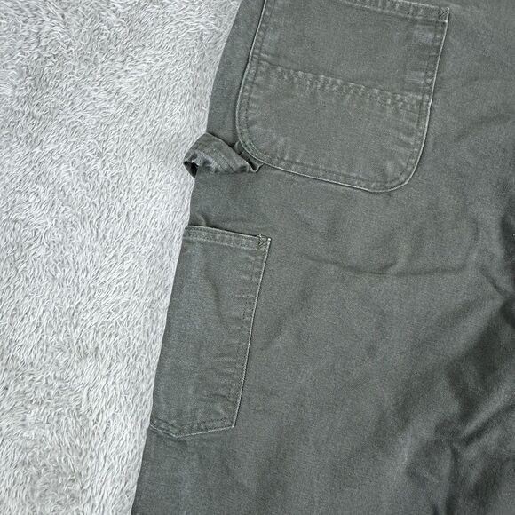 Carhartt Mens 42x30 Work Pants Green Utility Canvas B11-MOS Carpenter Rugged Fit - Picture 11 of 12
